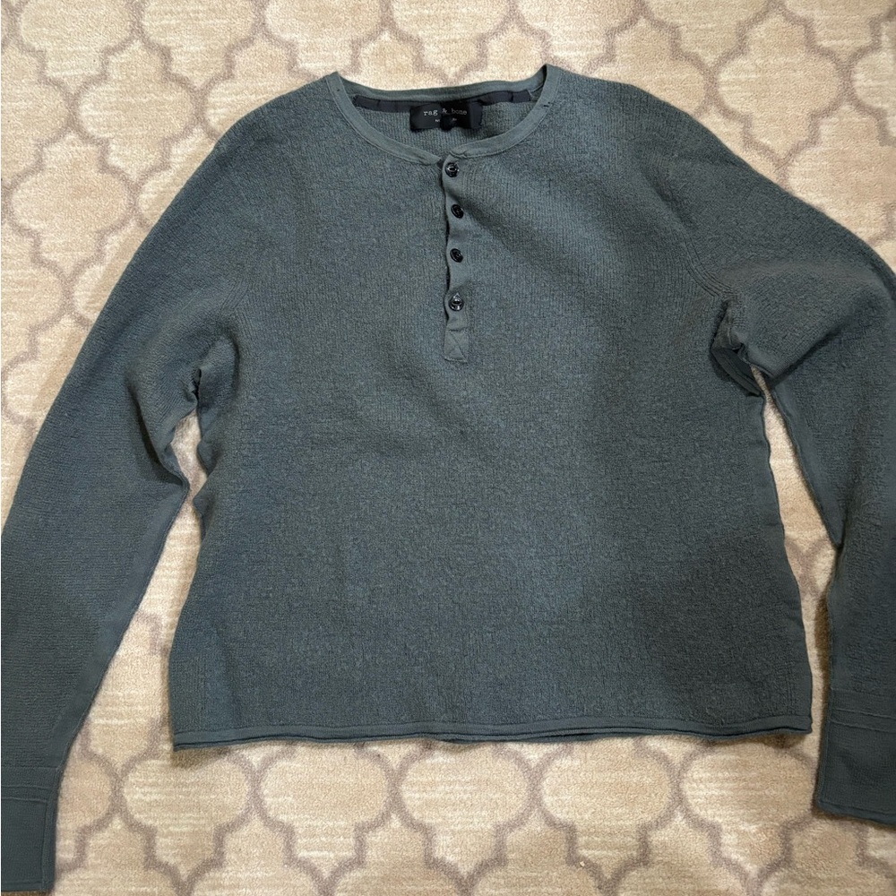 Rag & Bone Merino Wool Button-Up Sweater
